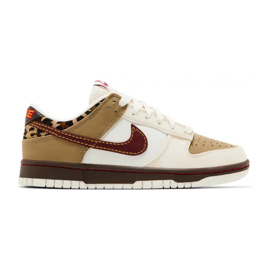 NK Dunk Low Retro Khaki Team Red Pearl White