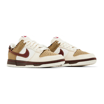 NK Dunk Low Retro Khaki Team Red Pearl White